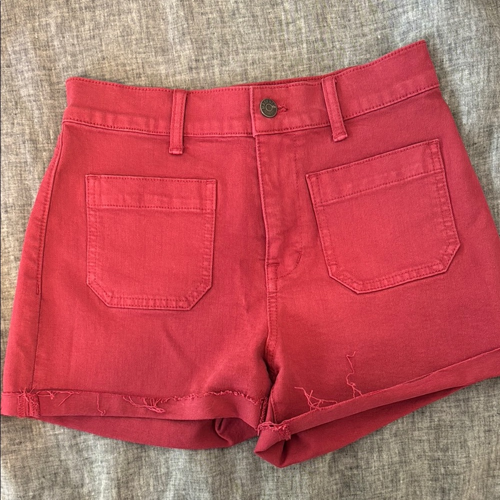 Madewell Red High Waist Shorts